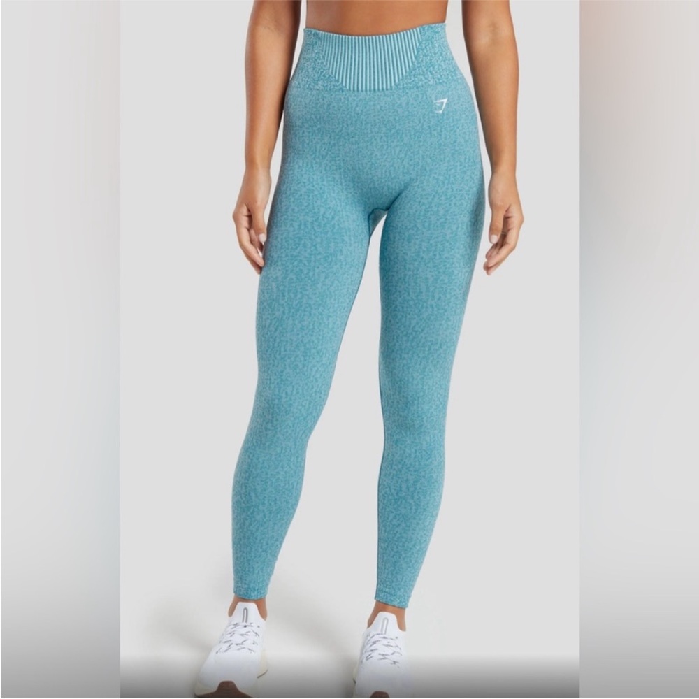 NEW Gymshark Blue Marl Seamless Leggings